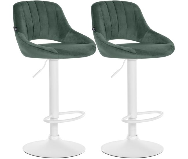 Juego de 2 taburetes de bar milet de terciopelo verde 48x47x85 cm