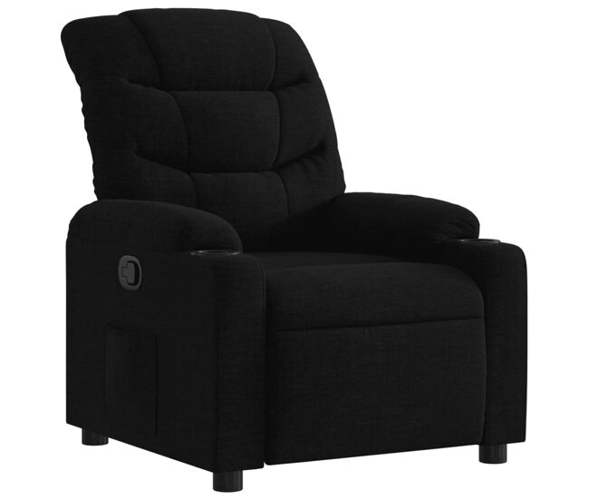 Vidaxl sillón reclinable de tela negro