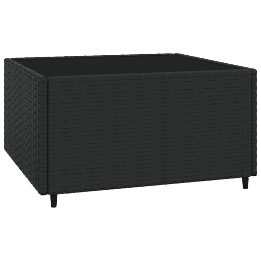 vidaXL 4 pcs conjunto lounge de jardim c almofadões vime PE preto