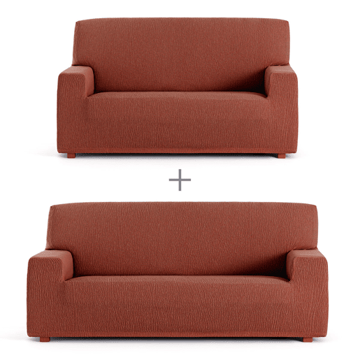 Conjunto de capas para sofá Eysa TROYA Laranja 70 x 110 x 210 cm 2 Peças