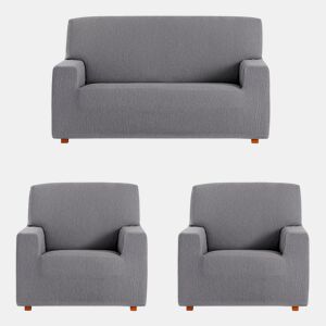 Conjunto de capas para sofá Eysa TROYA Cinzento 70 x 110 x 210 cm 3 Peças
