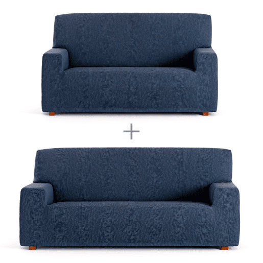 Conjunto de capas para sofá Eysa TROYA Azul 70 x 110 x 210 cm 2 Peças