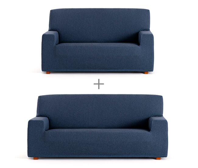 Juego de fundas para sofá eysa troya azul 70 x 110 x 210 cm 2 piezas