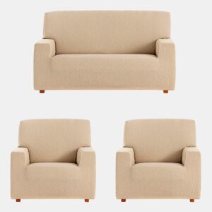 Conjunto de capas para sofá Eysa TROYA Bege 70 x 110 x 210 cm 3 Peças
