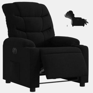 vidaXL Poltrona elétrica reclinável tecido preto