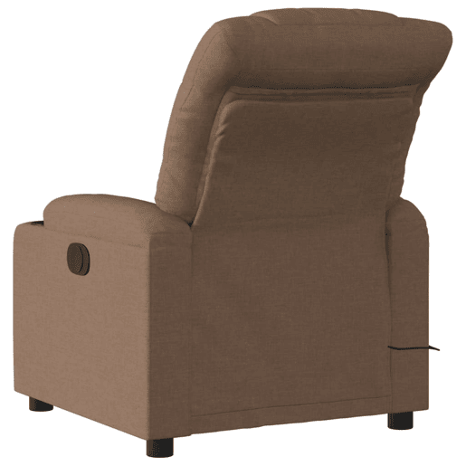 vidaXL Poltrona de massagens reclinável tecido castanho vidaXL Poltrona de massagens reclinável tecido castanho