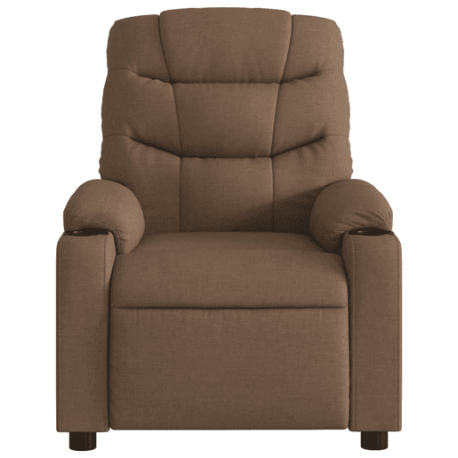 vidaXL Poltrona de massagens reclinável tecido castanho vidaXL Poltrona de massagens reclinável tecido castanho