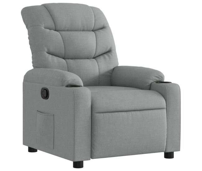 Vidaxl sillón reclinable de tela gris claro