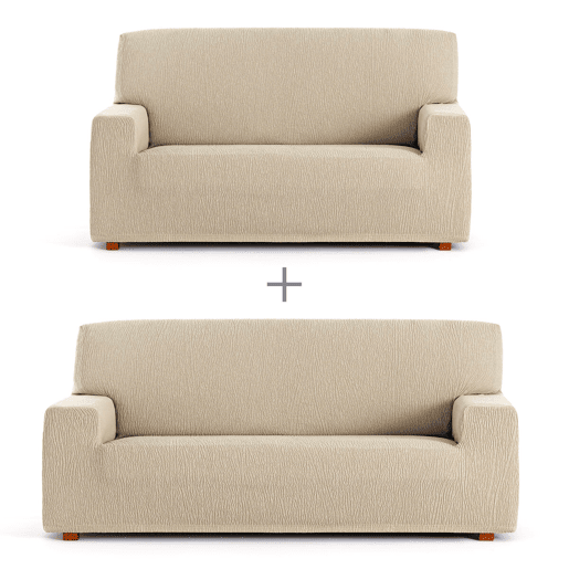 Conjunto de capas para sofá Eysa TROYA Branco 70 x 110 x 210 cm 2 Peças