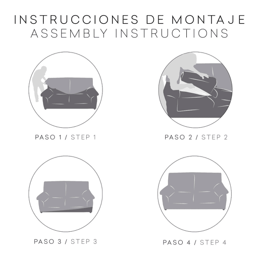 Conjunto de capas para sofá Eysa TROYA Branco 70 x 110 x 210 cm 2 Peças