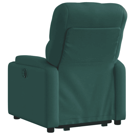 vidaXL Poltrona elétrica reclinávelelevatória tecido verde-escuro