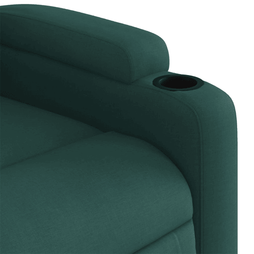 vidaXL Poltrona elétrica reclinávelelevatória tecido verde-escuro