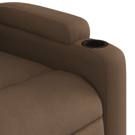 vidaXL Poltrona elétrica elevatória massagens tecido castanho