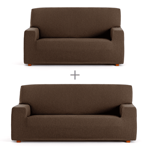 Conjunto de capas para sofá Eysa TROYA Castanho 70 x 110 x 210 cm 2 Peças
