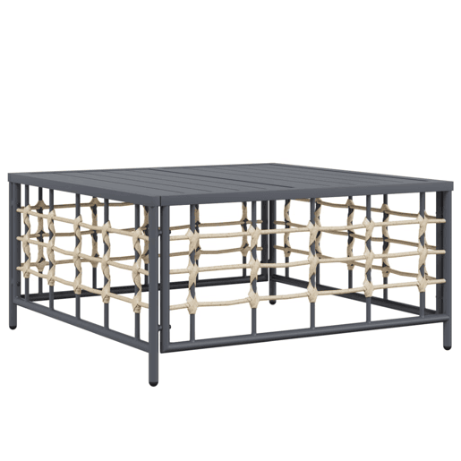 vidaXL 3 pcs conjunto lounge de jardim c almofadões vime PE antracite