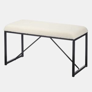 Banco Branco Metal Tecido 81 x 42 x 38 cm