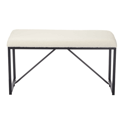 Banco Branco Metal Tecido 81 x 42 x 38 cm