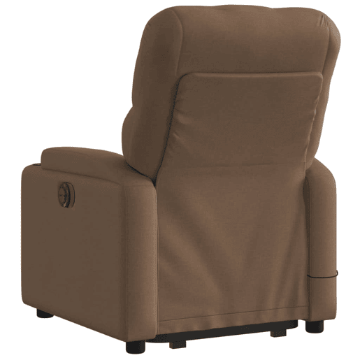 vidaXL Poltrona reclinável massagens tecido castanho vidaXL Poltrona reclinável massagens tecido castanho