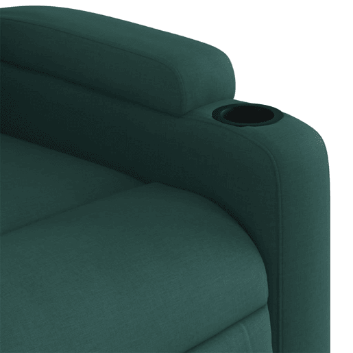 vidaXL Poltrona reclinável elevatória tecido verde-escuro