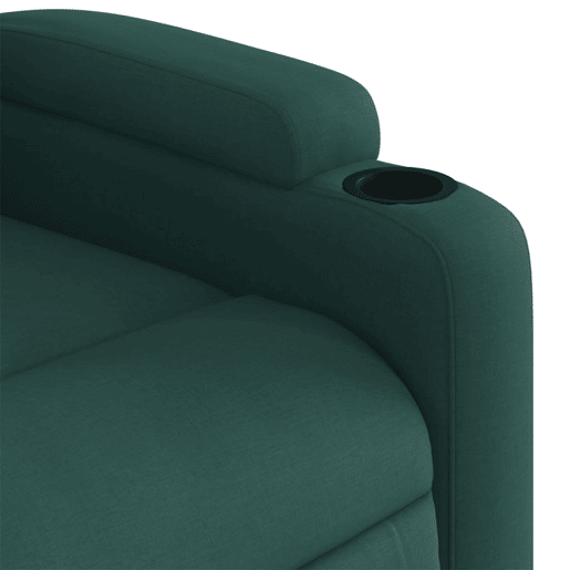 vidaXL Poltrona reclinável elevatória tecido verde-escuro