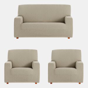 Conjunto de capas para sofá Eysa TROYA Marrom claro 70 x 110 x 210 cm 3 Peças