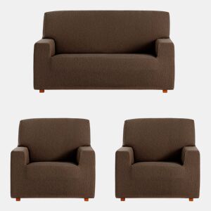 Conjunto de capas para sofá Eysa TROYA Castanho 70 x 110 x 210 cm 3 Peças