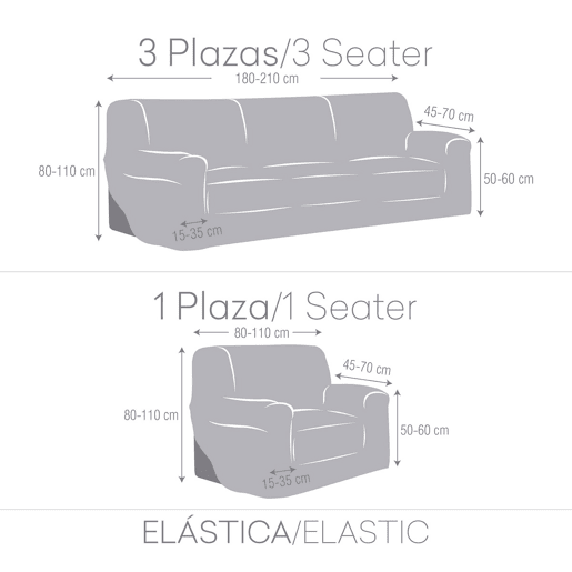 Conjunto de capas para sofá Eysa TROYA Branco 70 x 110 x 210 cm 3 Peças
