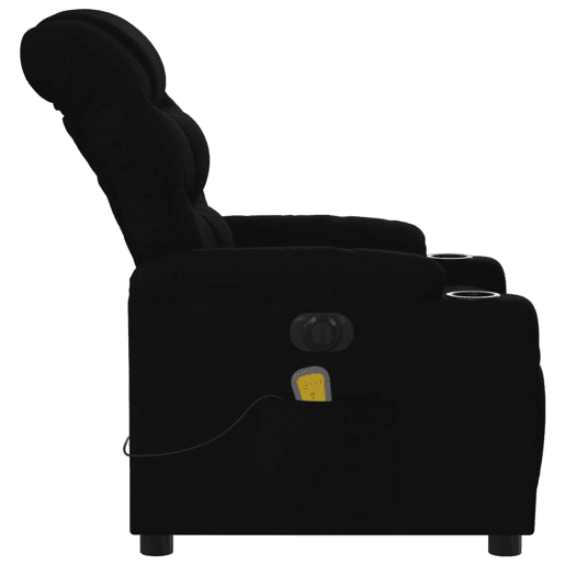 vidaXL Poltrona reclinável de massagens elétrica tecido preto