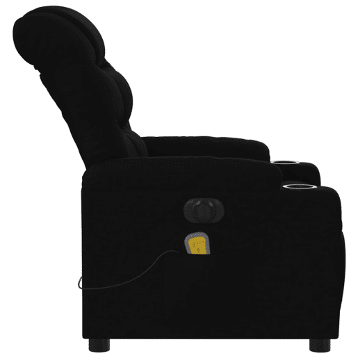 vidaXL Poltrona reclinável de massagens elétrica tecido preto