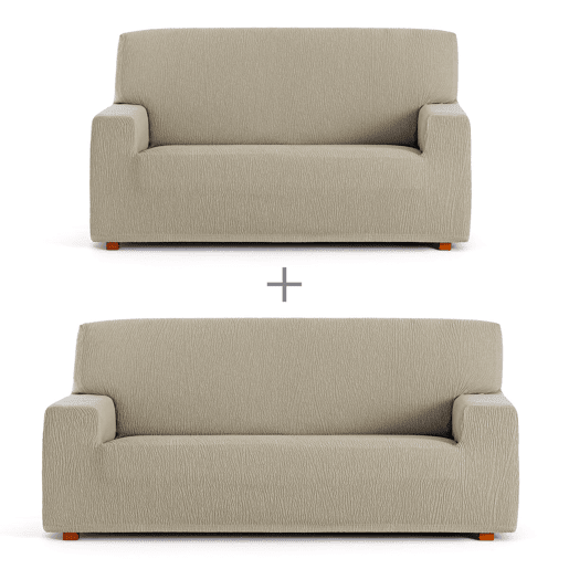 Conjunto de capas para sofá Eysa TROYA Marrom claro 70 x 110 x 210 cm 2 Peças