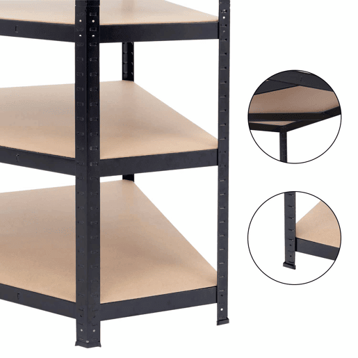 Prateleira Modular de Canto 5 Prateleiras Ajustáveis u200Bu200B180x80x40x56cm 875Kg Thinia Home