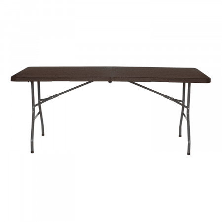 Mesa dobrável retangular efeito madeira 180x74x74cm 7house