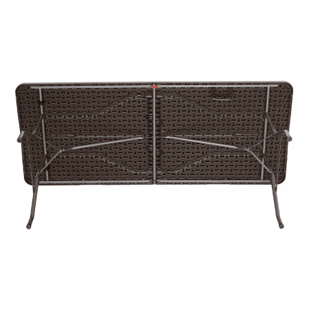 Mesa dobrável retangular efeito madeira 180x74x74cm 7house