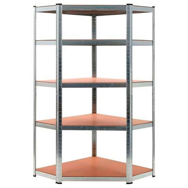 Estantería Esquinera Modular Galvanizada 5 Baldas Ajustables