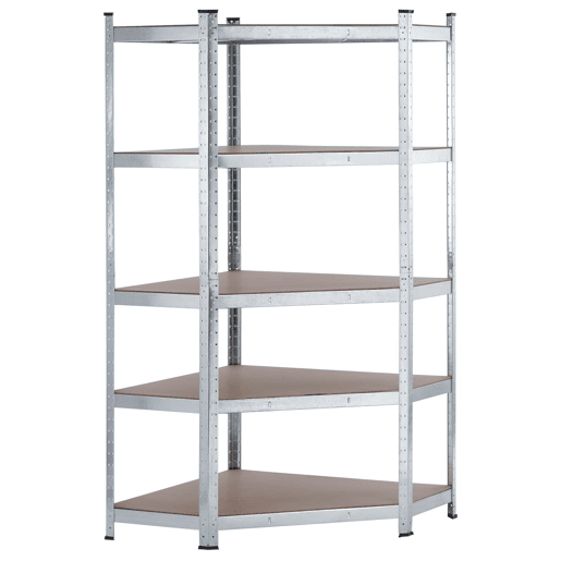 Prateleira de canto modular galvanizada 5 prateleiras ajustáveis u200Bu200B180x80x40x56cm 875Kg 7house