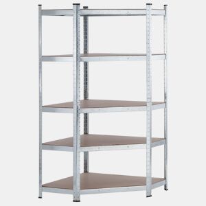 Prateleira de canto modular galvanizada 5 prateleiras ajustáveis u200Bu200B180x80x40x56cm 875Kg 7house