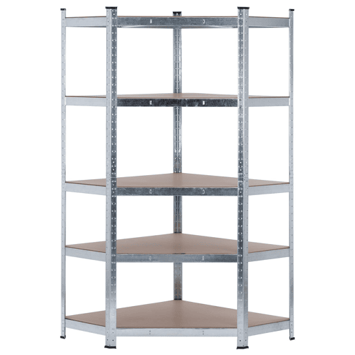 Prateleira de canto modular galvanizada 5 prateleiras ajustáveis u200Bu200B180x80x40x56cm 875Kg 7house