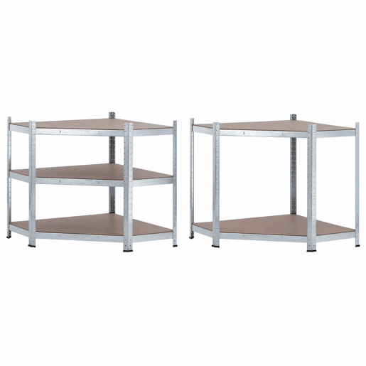 Prateleira de canto modular galvanizada 5 prateleiras ajustáveis u200Bu200B180x80x40x56cm 875Kg 7house