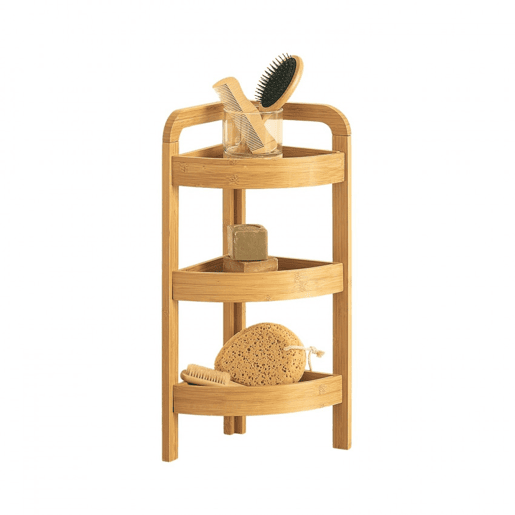 Estante de canto em bambu com 3 níveis 61x23x23cm 7house