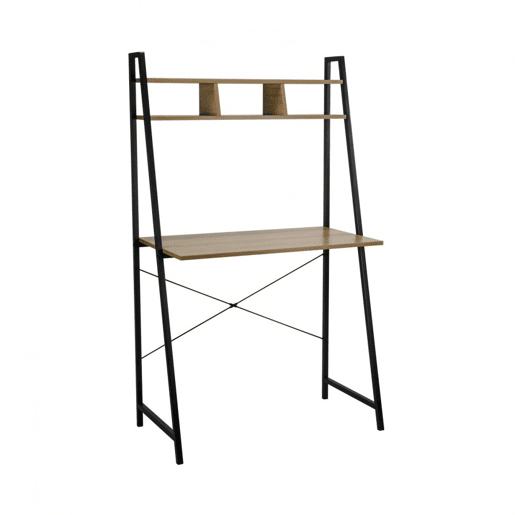 Mesa de Metal com Prateleira Organizadora de Madeira Oyam 142x84x46cm 7house