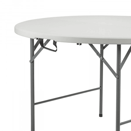 Mesa Dobrável Portátil Resina Ø150cm Branco Efeito Granito 7house