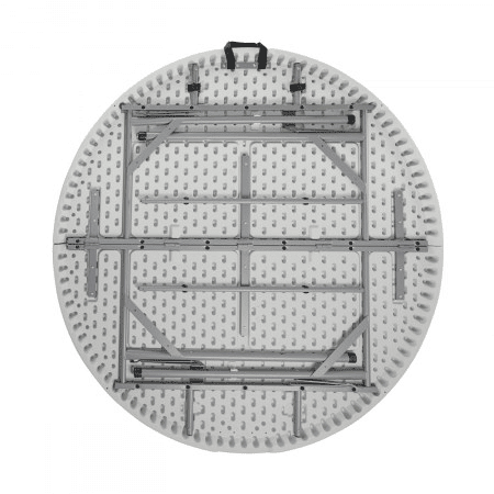 Mesa Dobrável Portátil Resina Ø150cm Branco Efeito Granito 7house