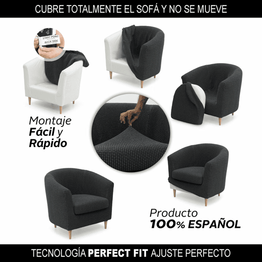 Capa para poltrona Sofaskins NIAGARA 1 lugar - Preto Capa para poltrona Sofaskins NIAGARA 1 lugar - Preto