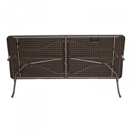 Mesa dobrável retangular efeito rattan 180x74x74cm Thinia Home