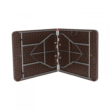 Mesa dobrável retangular efeito rattan 180x74x74cm Thinia Home