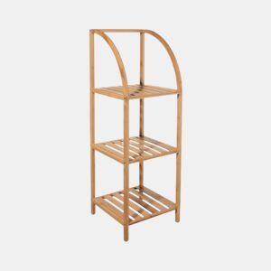 Estante de bambu arqueada com 3 níveis 110,5x37x35cm 7house