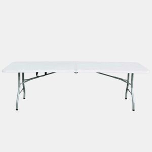 Mesa Dobrável Portátil Resina 240cm Branca 7house