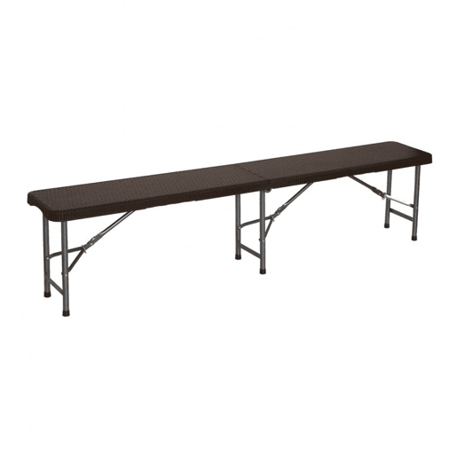 Banco dobrável de restauração com efeito Rattan 180x30x43cm 7house