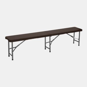 Banco dobrável de restauração com efeito Rattan 180x30x43cm 7house