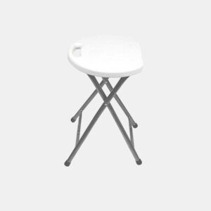 Pack de 4 bancos dobráveis u200Bu200Bem resina e aço 31x45cm branco 7house